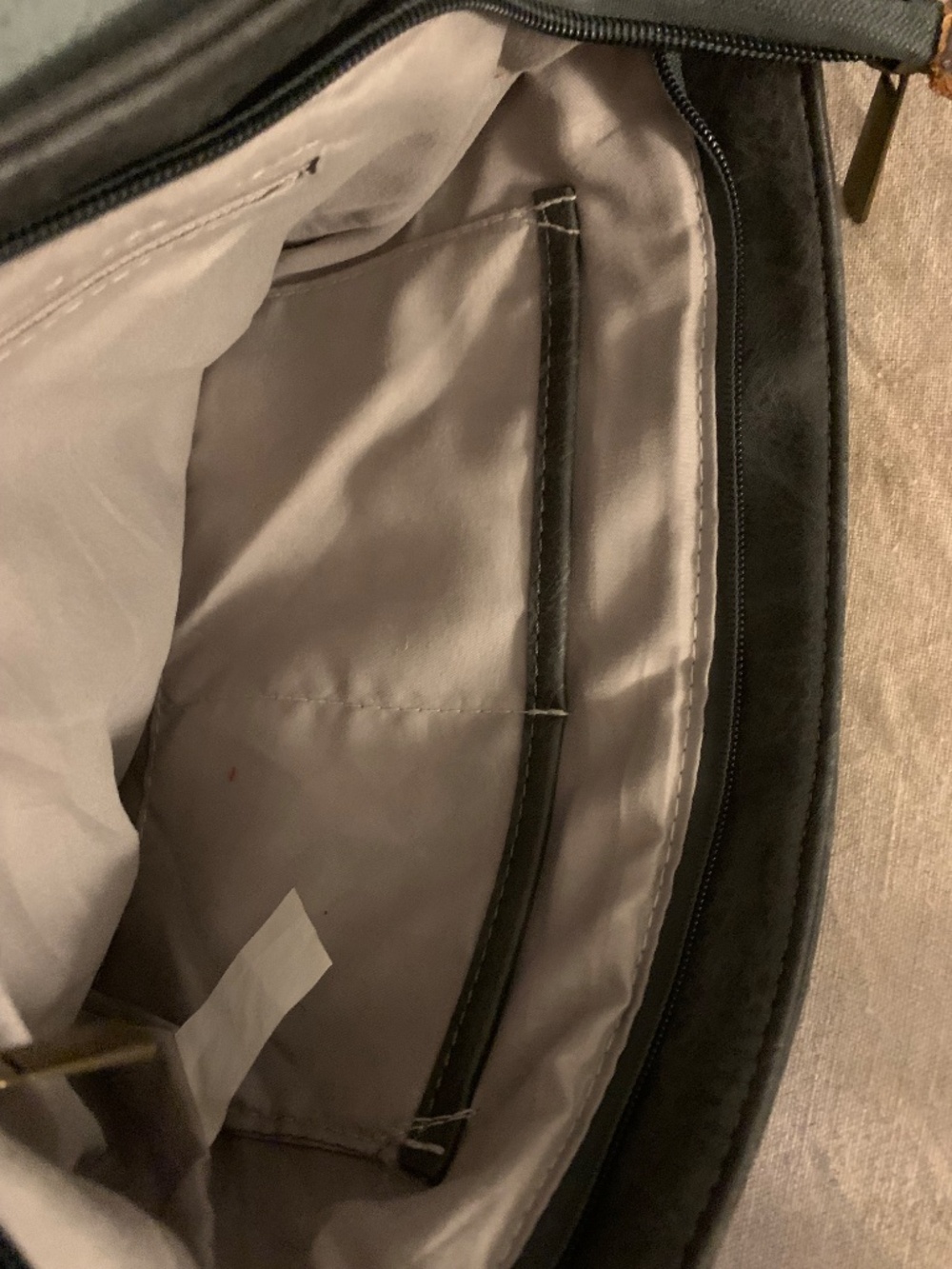 Paolo Bags Gray Foldover Messenger Crossbody Vegan Leather Adjustable Strap - Picture 6 of 11